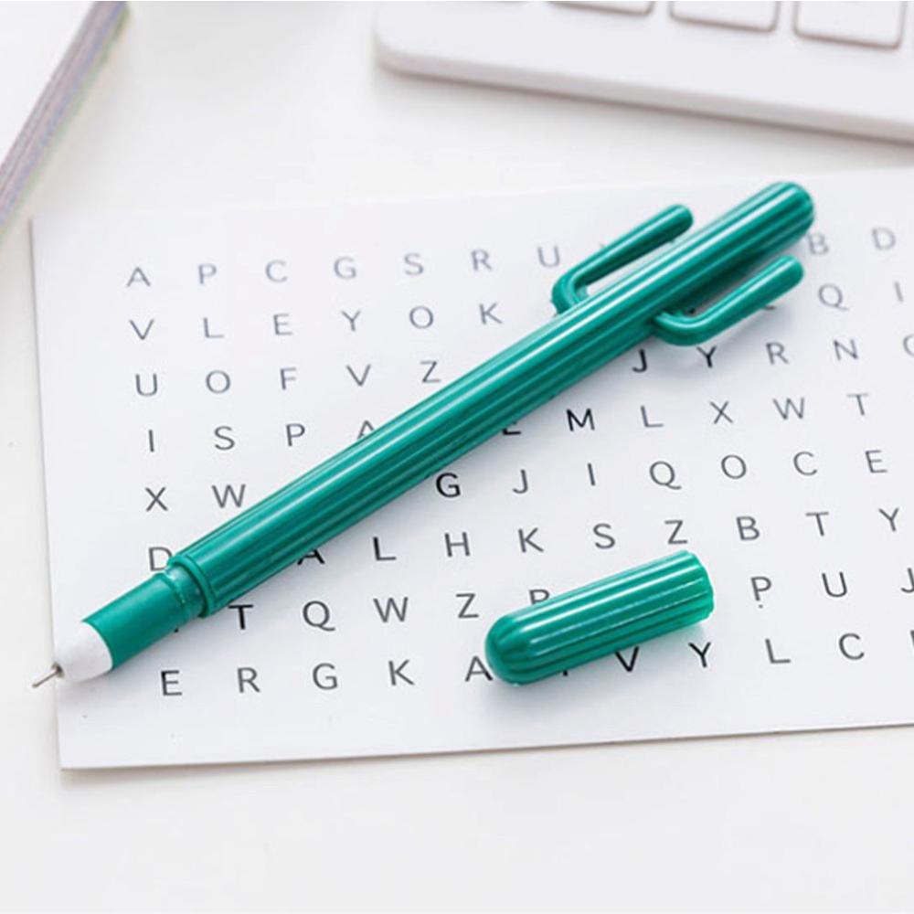 Timekey Pulpen Gel 0.5mm Bentuk Kaktus Lucu Gaya Korea Untuk Stationery Sekolah / Kantor B9K6