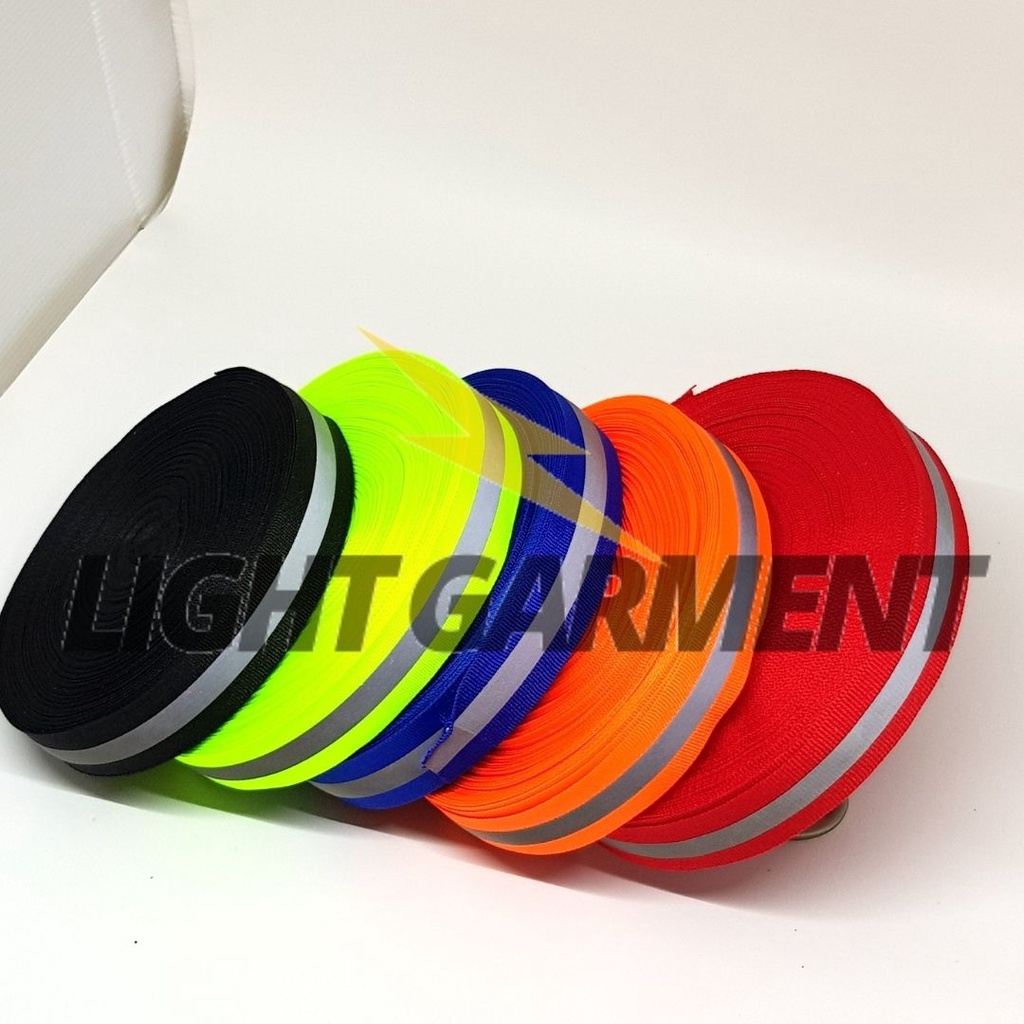 Pita Scotlight GRADE A Kombinasi Warna / Scotchlite Skotlet Reflektif Mix 2,5 cm isi 50 meter / Reflektor Baju Safety Pemantul Cahaya