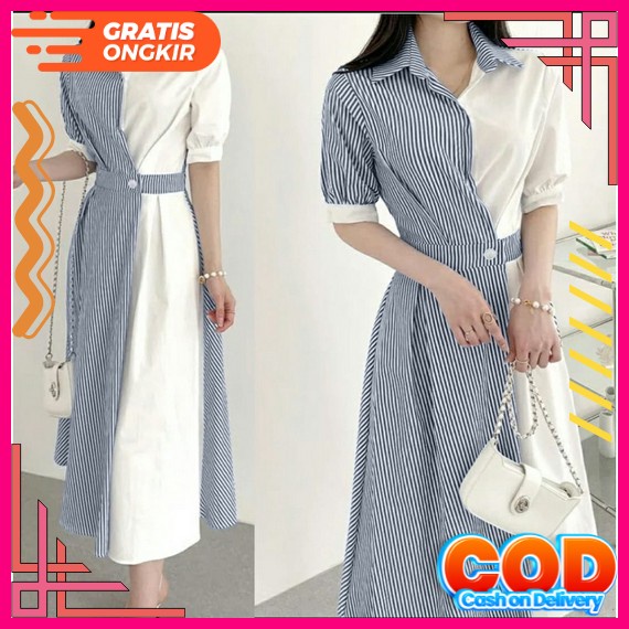 Kstyle // Dress Korea Oversize Orang Wanita Cina Tee Tshirt Fashion Wanita Import Kpop Syle Dress Wa
