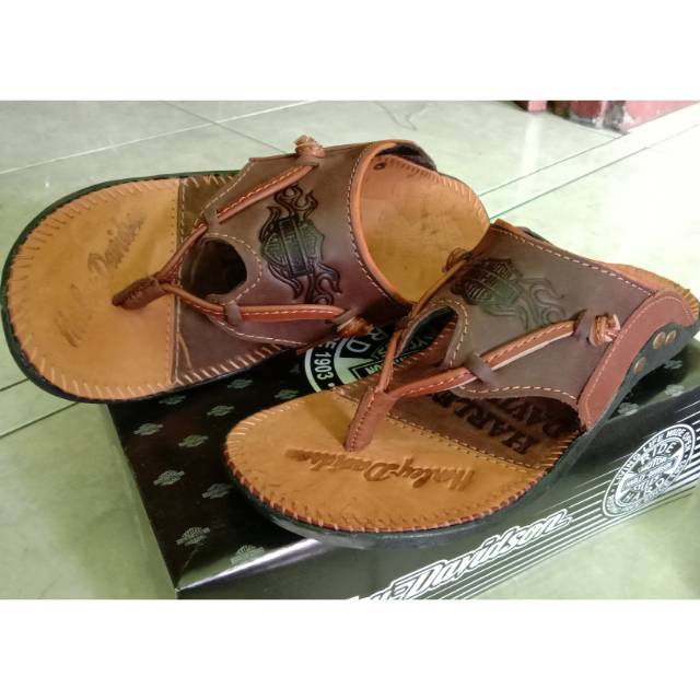 Sandal kulit Pria Harley Davidson