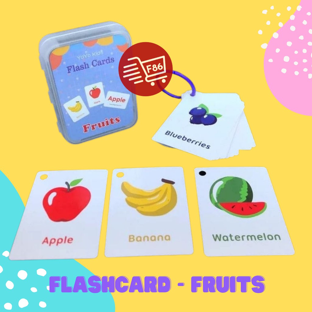 F86 KARTU PINTAR INGGRIS BALITA FLASH CARD - FLASHCARD EDUKASI - HURUF BINATANG BENTUK ANGKA