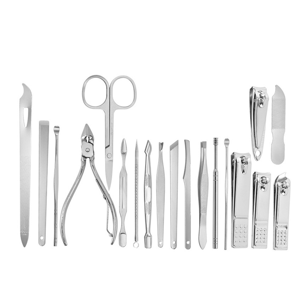 【COD Tangding】19pcs/set Manicure Pedicure Knife Clipper Care Kit Manicure Set Nail Clippers Tools Complete Set