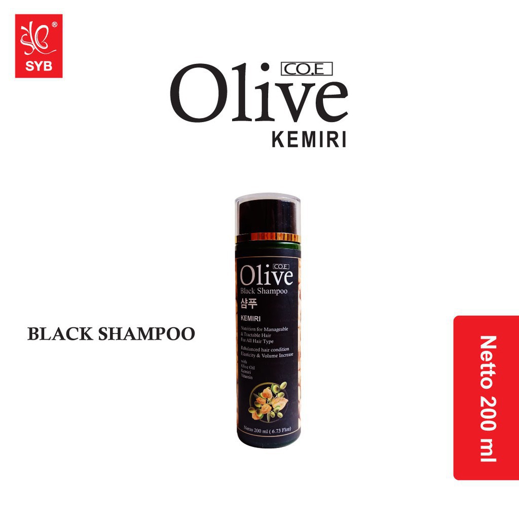 PROMO CUCI GUDANG - SYB Co. E Olive Black Shampo Kemiri