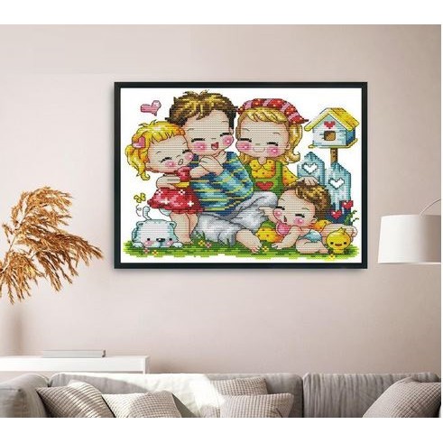 JOY SUNDAY Cross-Stitch Family Series - Kristik Seri Keluarga