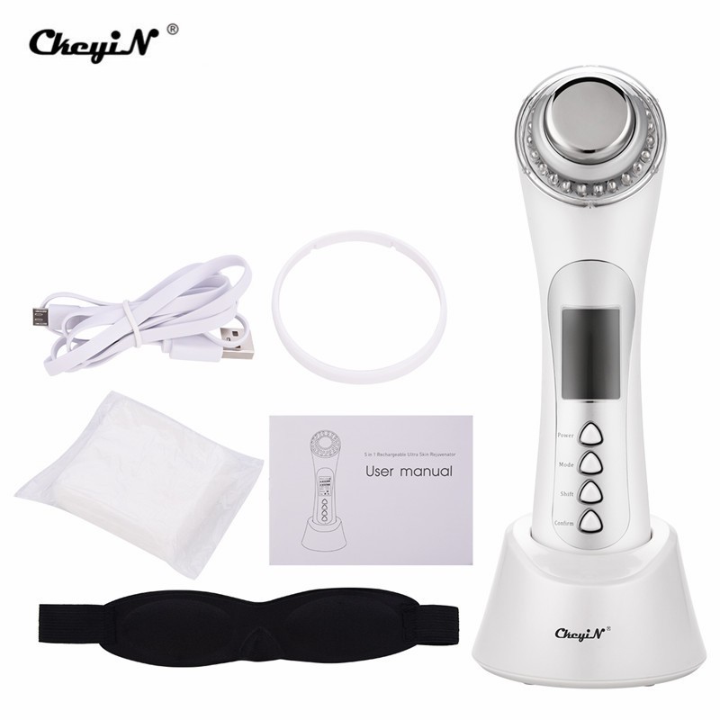 

CkeyiN Ultrasonic Ion LED Photon Therapy Beauty Instrument Facial Massager Skin Care