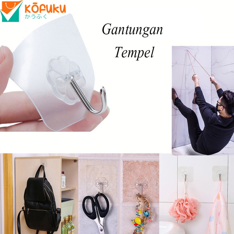 Kofuku Gantungan Tempel Magic Hook Tempel Ajaib Kuat Tempel tembok WC