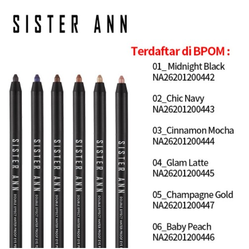 

Sister Ann DOUBLE EFFECT WATERPROOF EYEPENCIL (11 Colors)