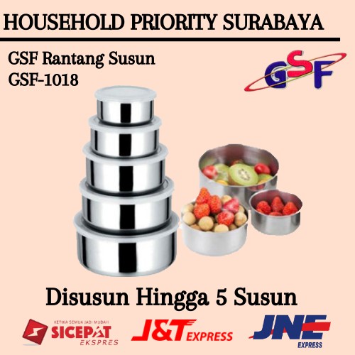 Rantang Susun Stainless Steel 5 Susun Mixing Bowl Fresh Box GSF 1018 GSF-1018 GSF1018