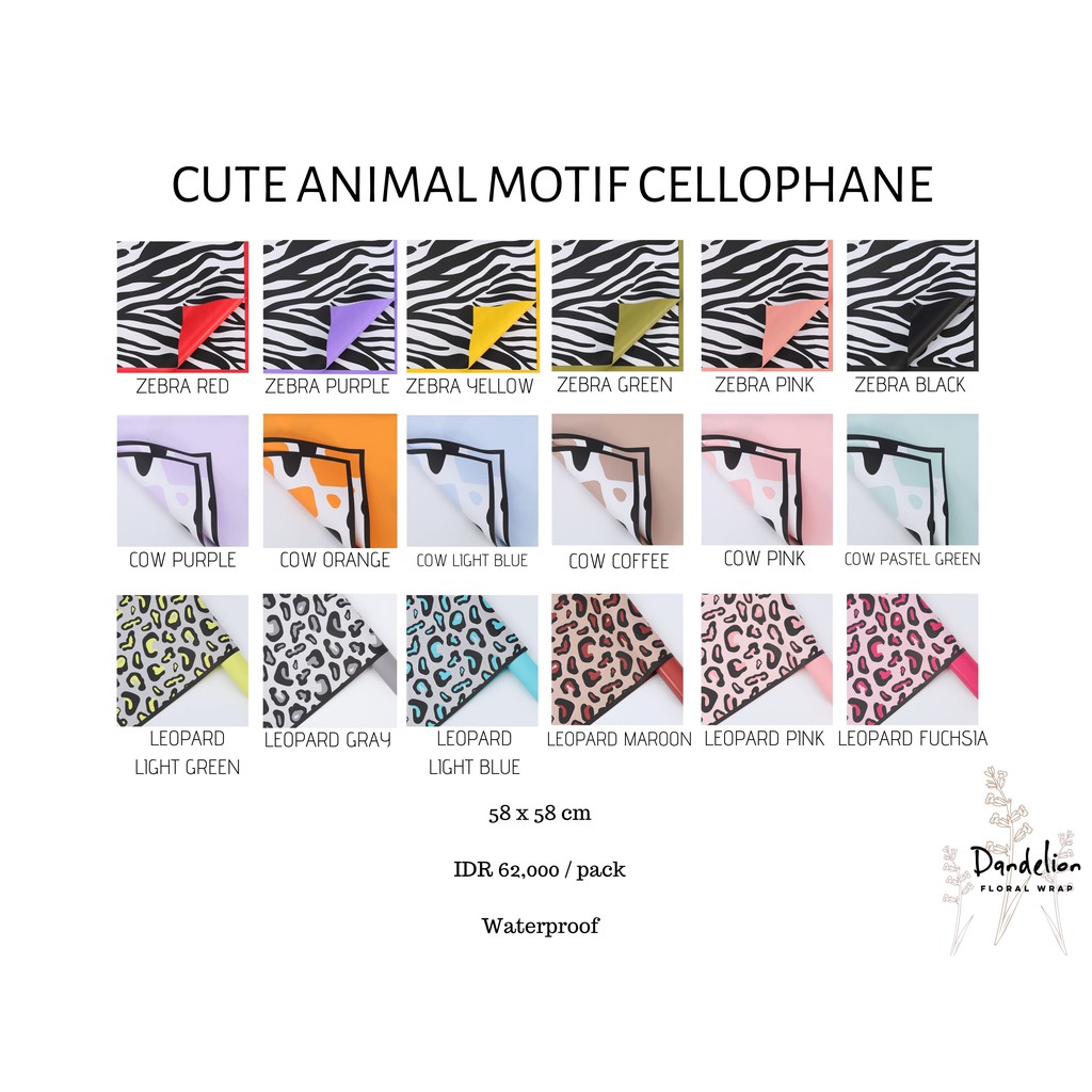 

FLOWER WRAPPING CUTE ANIMAL MOTIF CELLOPHANE WATERPROOF KERTAS BUKET BUNGA (ECER)/ FLOWER WRAP