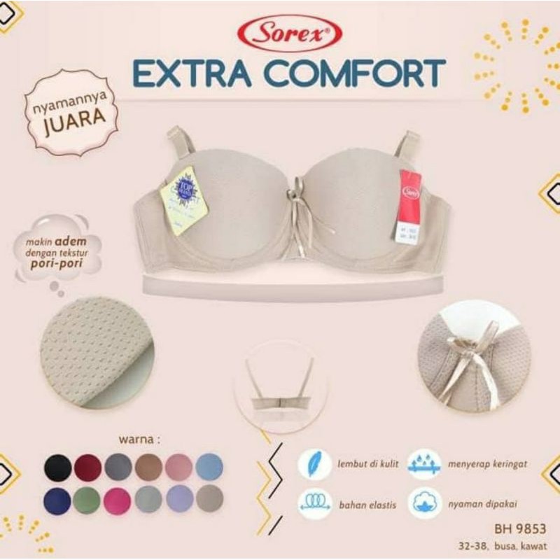 Bra Sorex 1/2 cup dengan kawat 9853 Extra Comfort