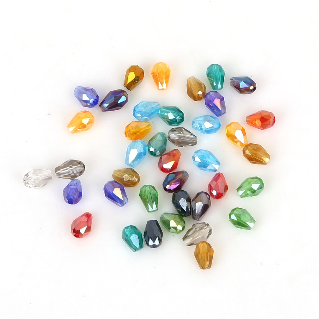 4 x 6 mm 70 pcs Teardrop Crystal Water drop Beads Loose Spacer Beads For DIY Jewelry Crafts Sewing Clothing Accessories