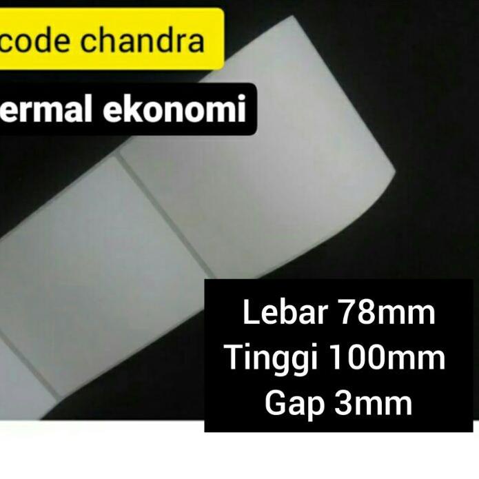 

New - Direct Thermal ECO 78x100mm 1Line 300pcs Gap 3mm Core 1 Inchi , PERFORASI / Label Sticker Bare !!