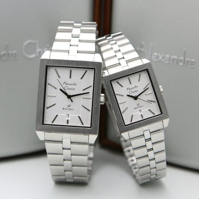 Jam Tangan Couple Alexander Cristie Ac1020 Silver Original Andini.Marketplace