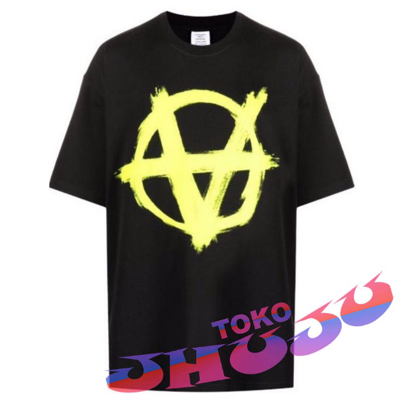 Baju Tshirt Kpop Heseung style inverted ANARCHY sablon warna stabilo