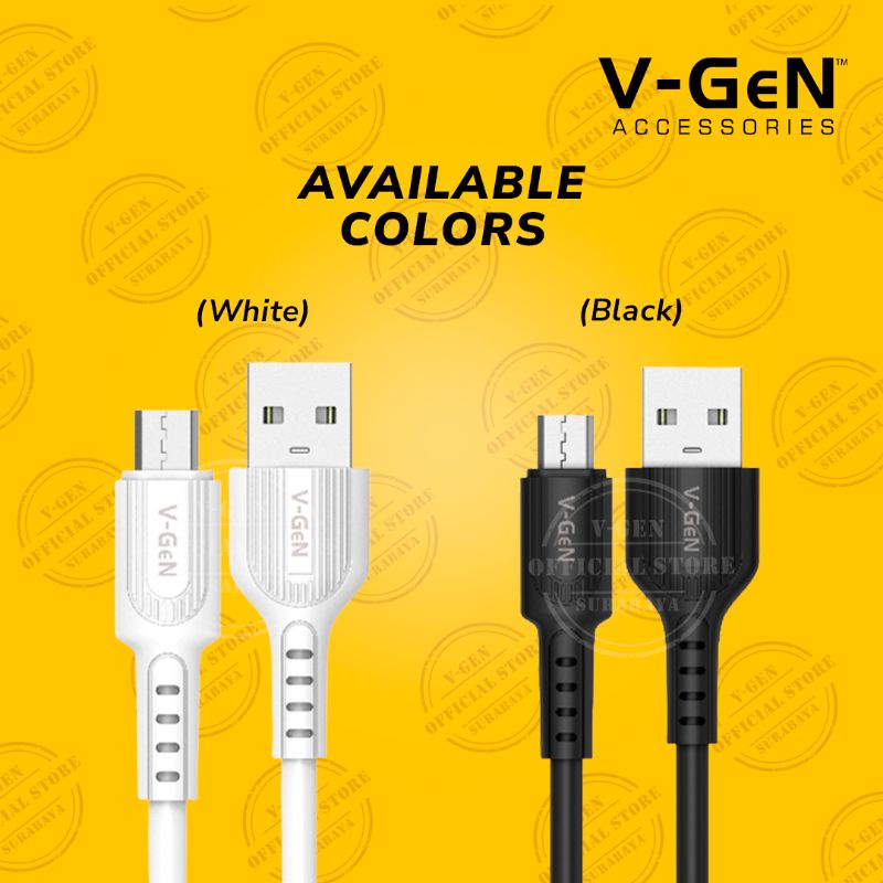 Kabel Data MicroUSB V-GeN VCB-21 3A Fast Charging Micro USB Bulat VGEN