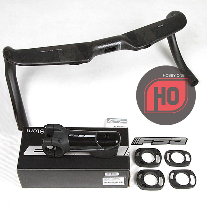 Vision Metron 4D Flat Aero Carbon Handlebar dan FSA NS ACR Stem