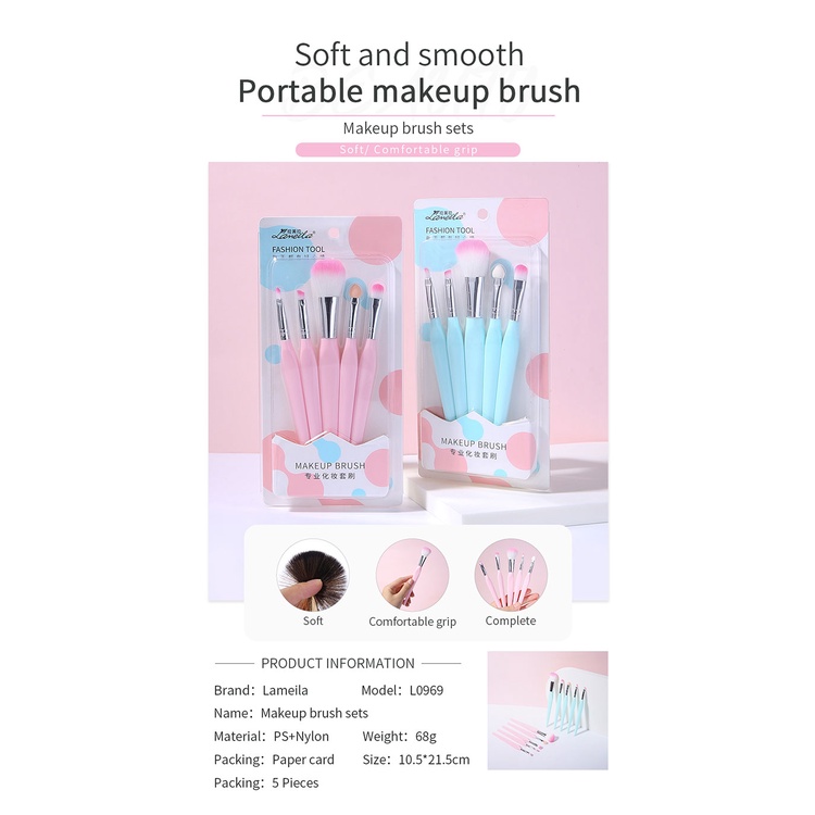 Make Up Brush Set PREMIUM  Kuas Makeup Set Kuas Makeup isi 5 PCS Brush