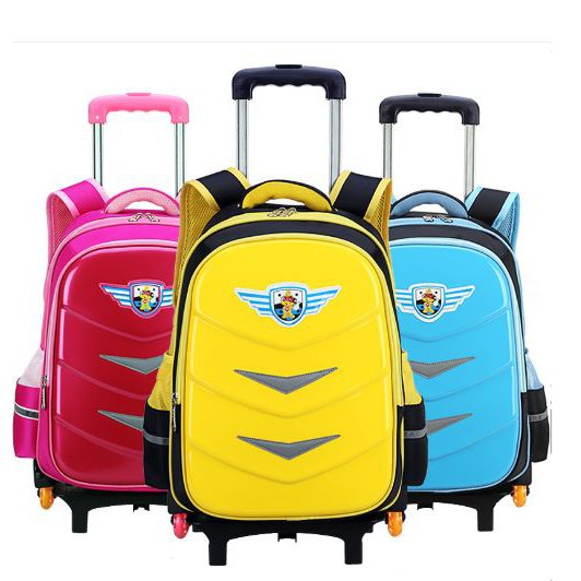 (RK)Tas Troli Anak SD Anak Laki Laki Perempuan Sayap 6 Roda/ Tas Troli Anak SD Bongkar Pasang 3 Roda