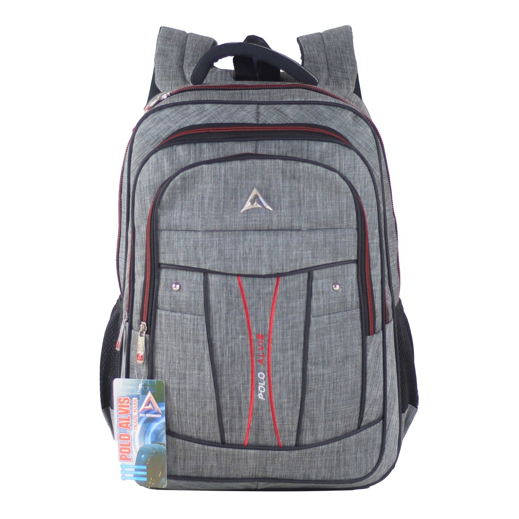 Ransel Punggung Backpack Alvis Bordir ABU Laptop Kuat Tas Ransel Sekolah Gendong Ransel Kerja