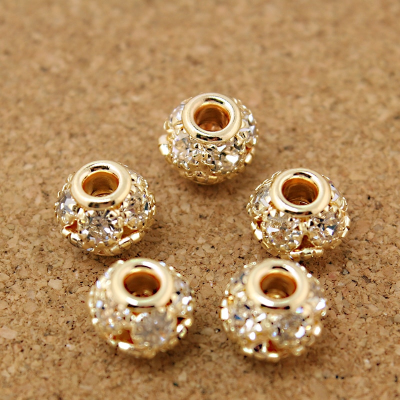 4pcs Manik-Manik Berlian Imitasi Ukuran 8x9mm Untuk Membuat Perhiasan Kalung Gelang Dan Anting