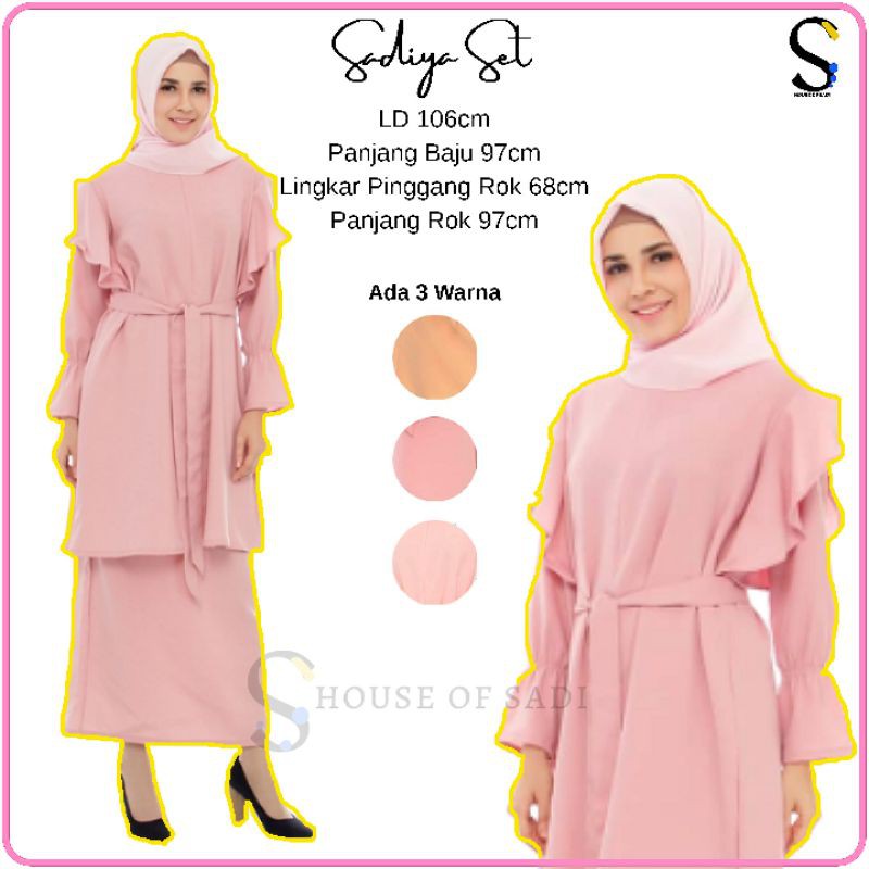 BAJU ONE SET PESTA ATASAN TUNIK MUSLIM PREMIUM SETELAN WANITA TUNIK IMPORT TERBARU KEKINIAN POLOS