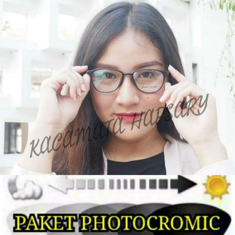 PAKET HEMAT : FRAME KACAMATA WANITA FREE LENSA PHOTOCROMIC MINUS &amp; PLUS, KACA MATA NEW 9001