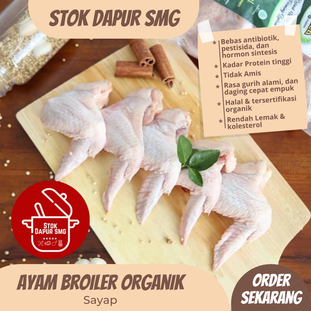 

Berkah Chicken Sayap Ayam Broiler Prebiotik Organik Fresh Frozen / Segar Beku Kemasan 500gr