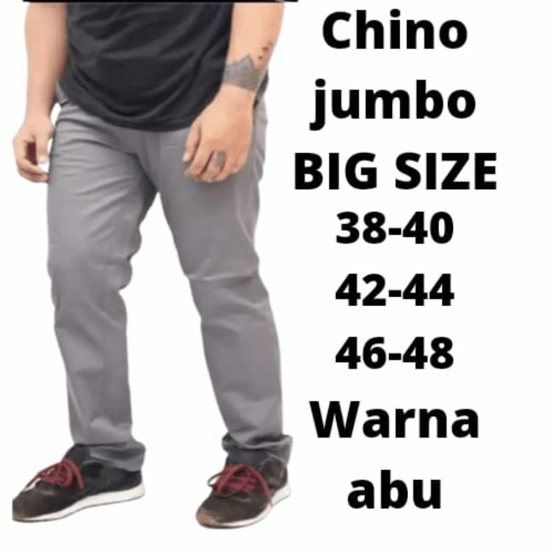 BIG SIZE/celana chino jumbo/celana super jumbo/celana besar/celana chino hitam/celana chino abu