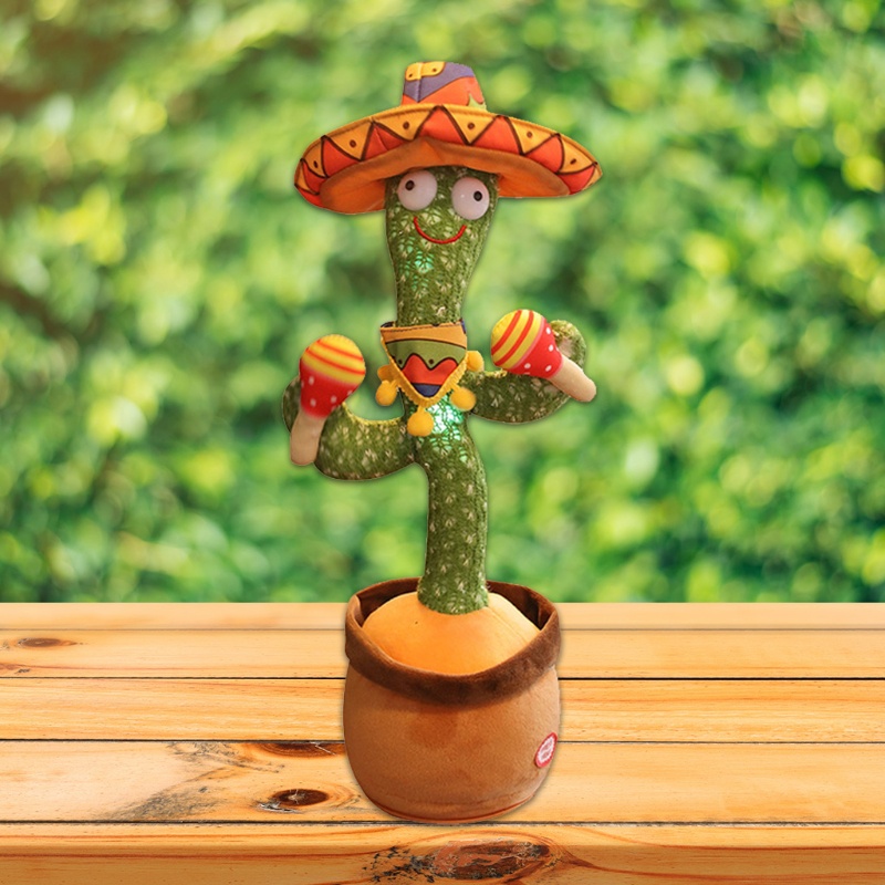 Mary Funny Singing Dancing Recording Cactus Plush Untuk Boneka Anak Mainan Musik Elektronik D
