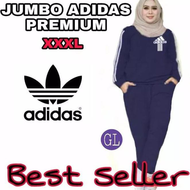 0Y1G SETELAN JUMBO BAJU OLAHRAGA JAKET CELANA TRAINING ZUMBA SENAM NAVY 3446