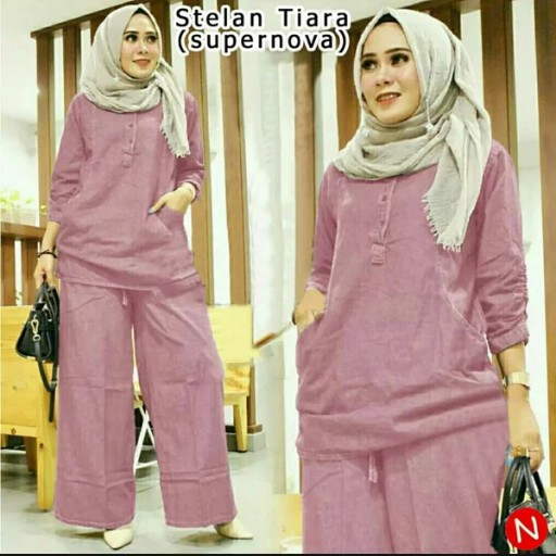 BAJU SETELAN BAJU MUSLIM WANITA TIARA SET ATASAN DAN BAWAHAN