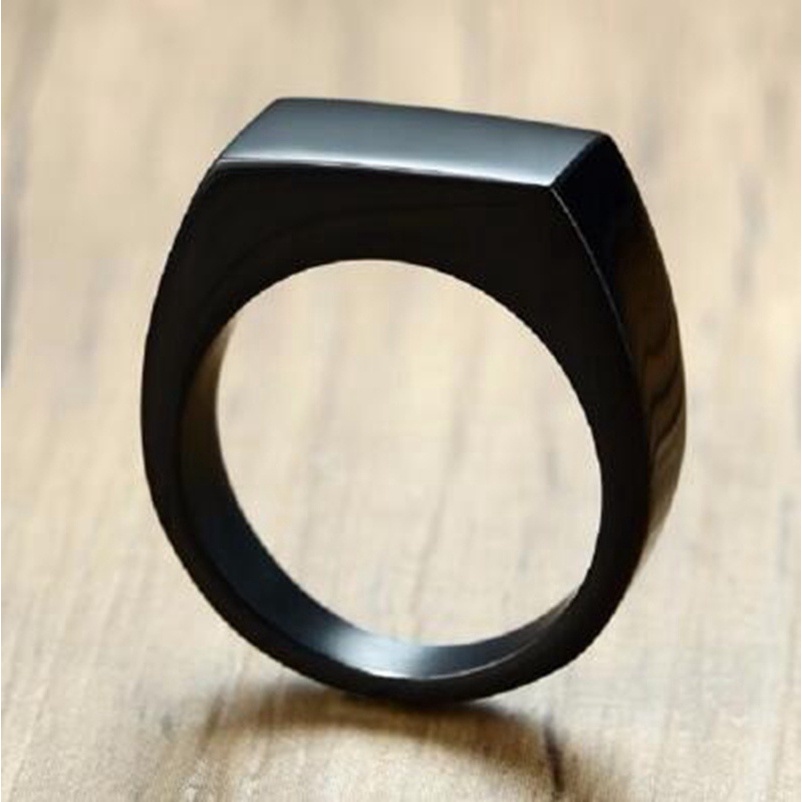 Cincin Bahan Stainless Steel Warna Hitam Emas Silver Untuk Pria