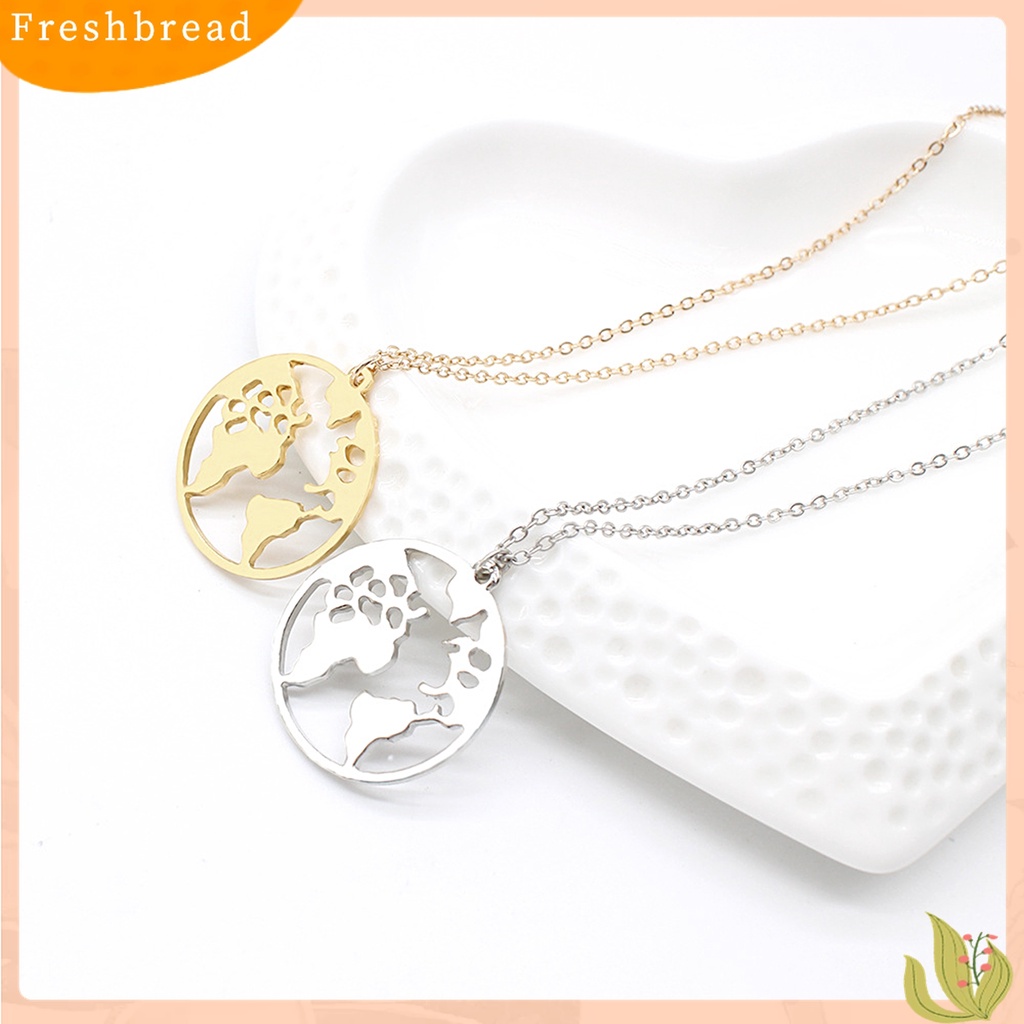 Terlaris Women Geometric World Map Pendant Necklace Choker Chain Jewelry Accessory Gift