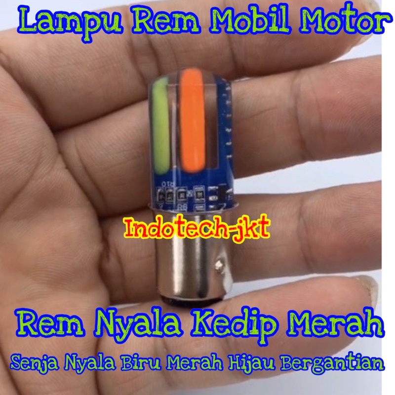 Lampu Rem Motor Mobil nyala RGB 12 Volt new