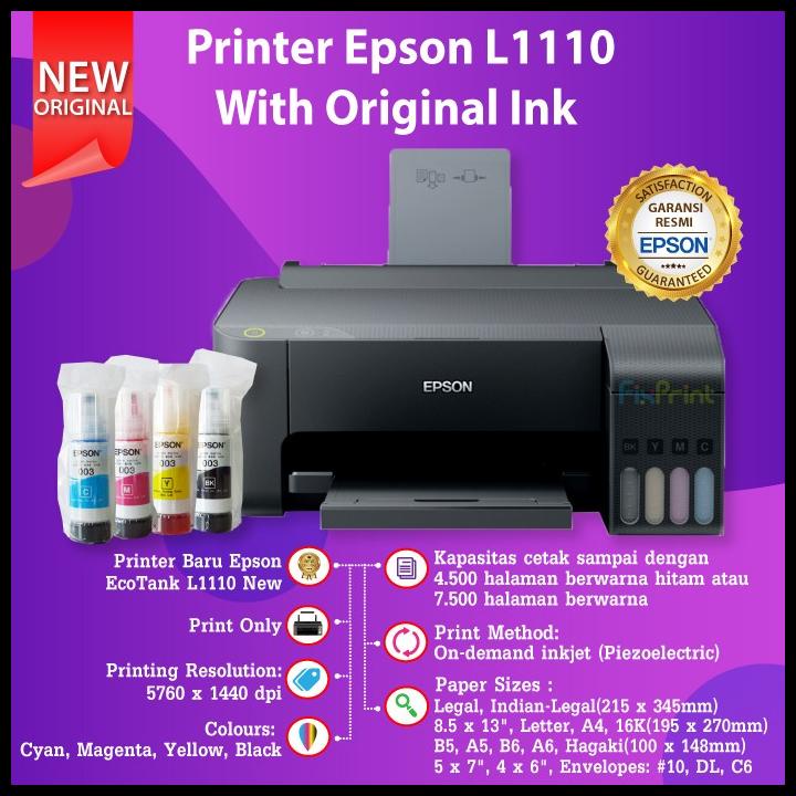 Printer Epson Ecotank L1110 L 1110 Pengganti Epson L310 Print Only