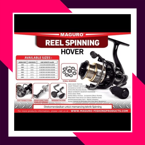 Rill Riil Reel Pancing SPINNING MAGURO HOVER 3000