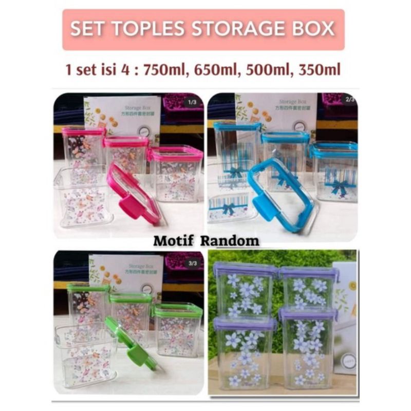 (COD)TOPLES STORAGE 4PCS/TOPLES AKRILIK/TOPLES KEDAP UDARA/TOPLES SET MURAH