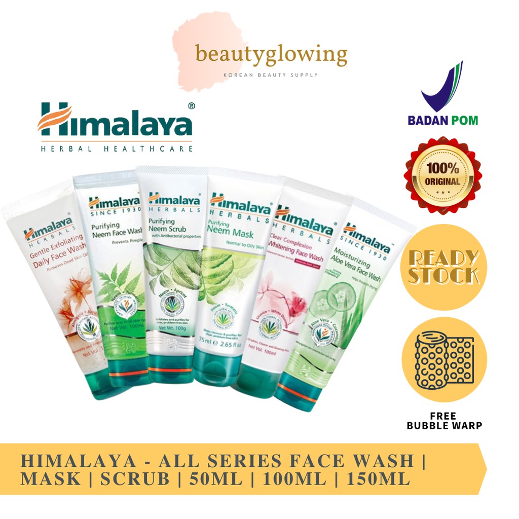 [BPOM] Himalaya All Series 50 100 150 | Purifying Neem Face Wash Oil Foam Aloe Scrub Mask Toner