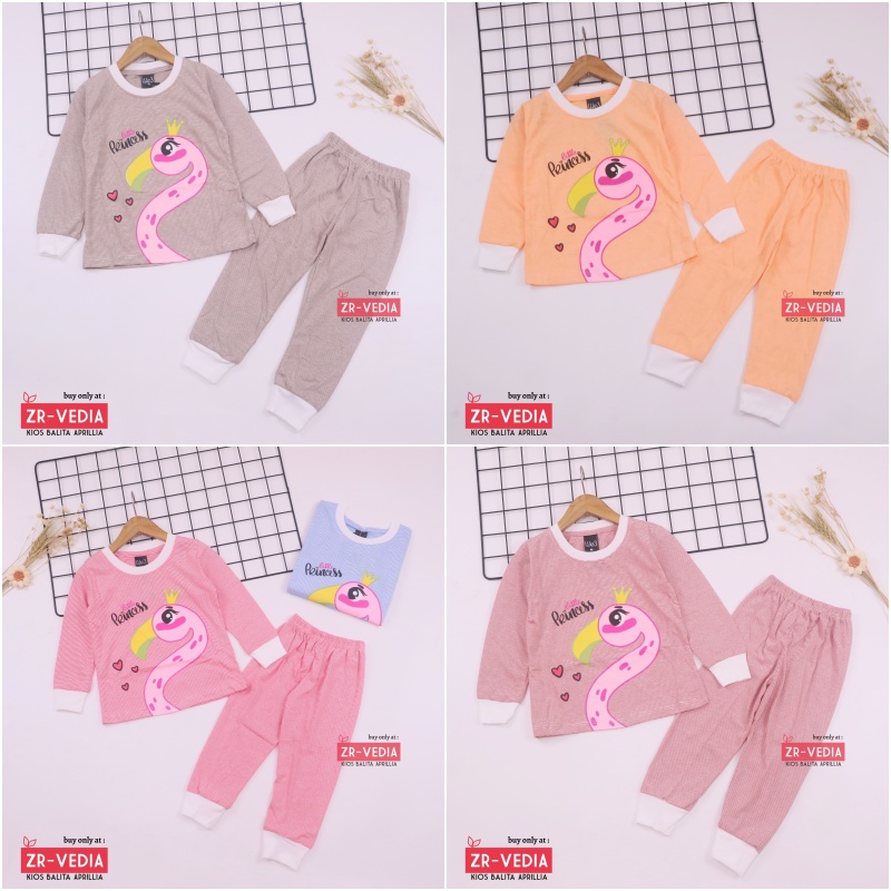 Piyama A-ra Kids Size 1-10 Tahun / EXPORT Quality Baju Tidur Lengan Celana Panjang Karakter Kaos