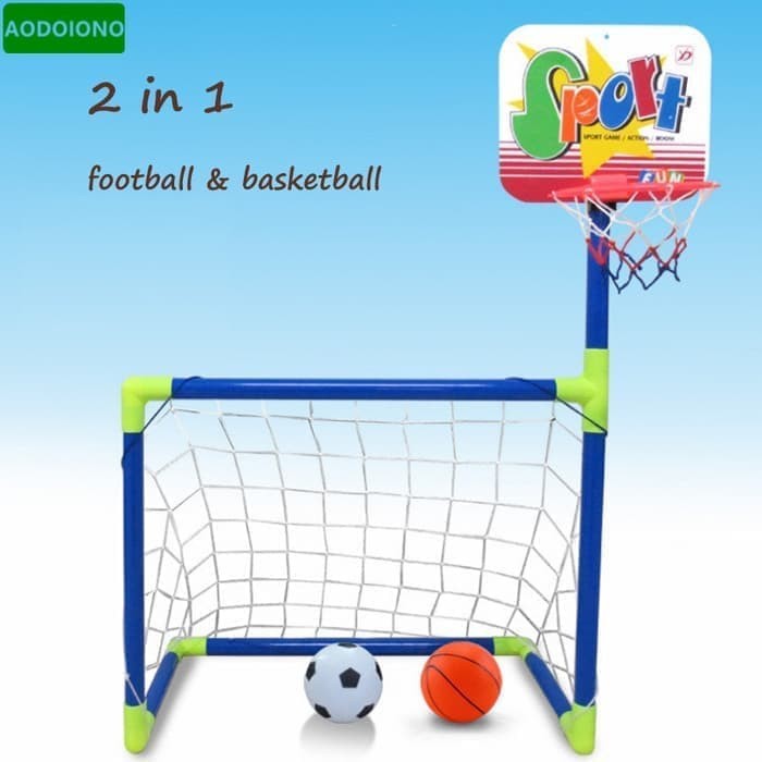 MWN.TOYS Mainan Edukasi Gawang Bola dan Ring Basket 2in1 No. LT-102A