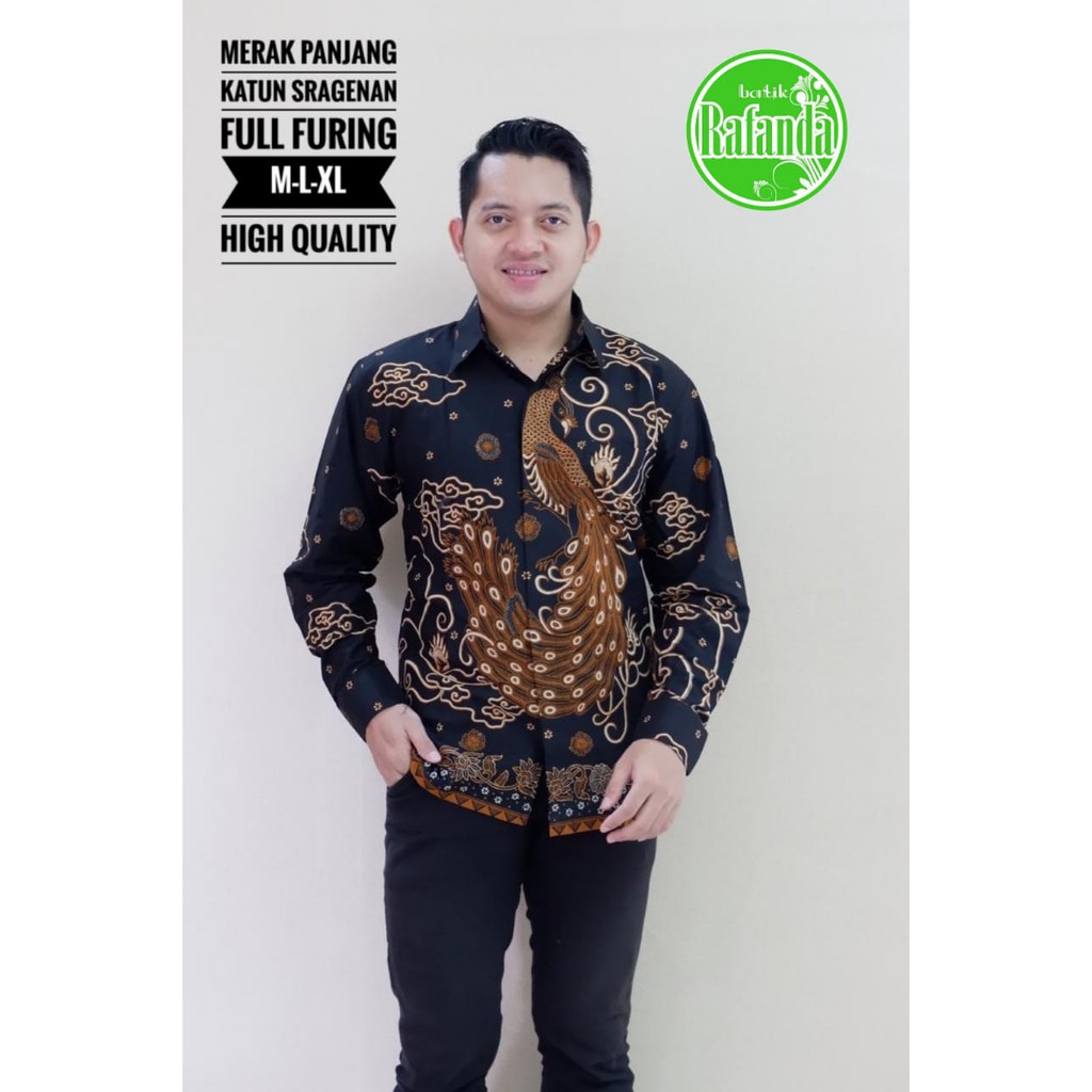 MERAK PANJANG Atasan Kemeja Batik Pria Lapis Furing PREMIUM Lengan Panjang Batik Rafanda Solo