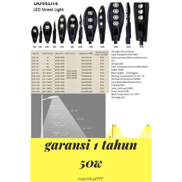 Lampu pju cobra 50w 220v