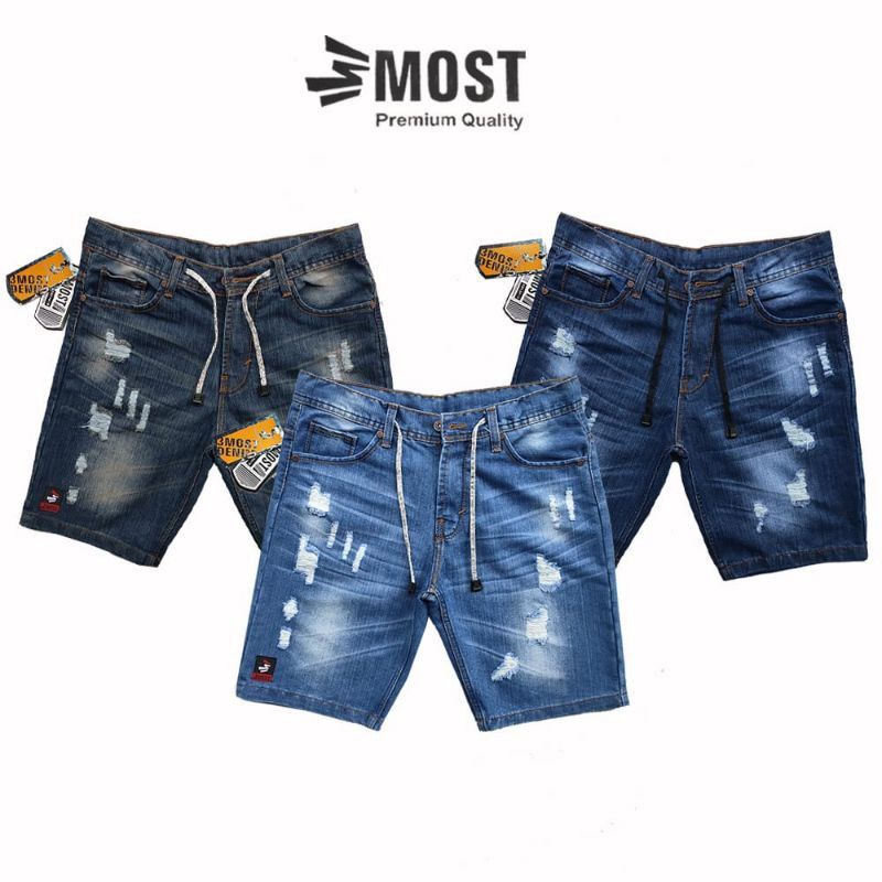 Celana Jeans Pendek Robek / Celana Distro Ripped jeans shortpants