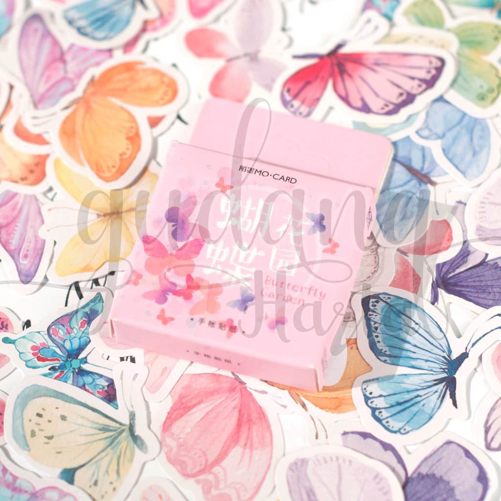 Stiker Kertas Butterfly Garden Kupu Kupu Unik Lucu Sticker DIY Scrapbook GH 303300