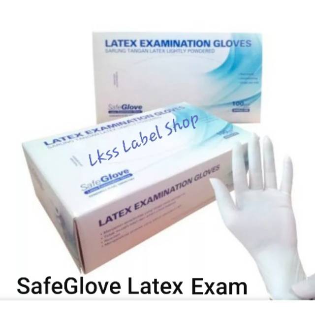 Sarung Tangan SafeGlove Latex Onemed isi 100pcs,Latex Examination Gloves
