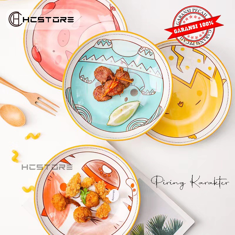 PIRING KERAMIK 8 INCH KARAKTER MOTIF SERIES PLATE CANTIK BISA UNTUK MICROWAVE DAN OVEN-1