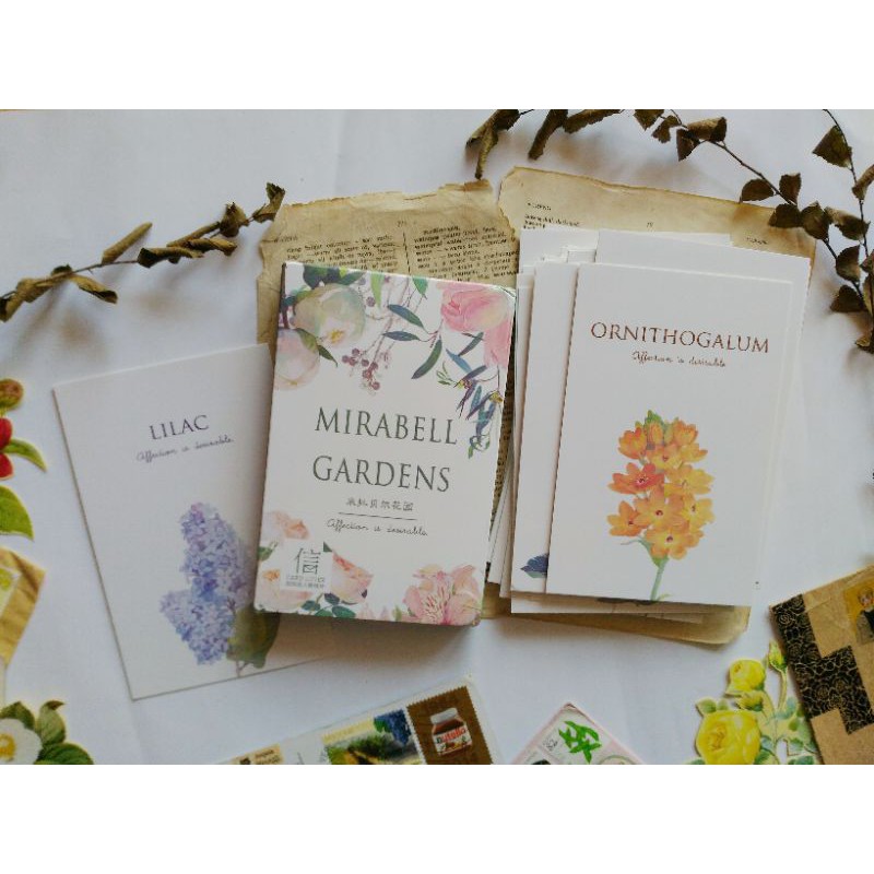 

Kartupos kartu pos Mirabel Garden Postcard post card set kartupos hiasan dinding wall decor