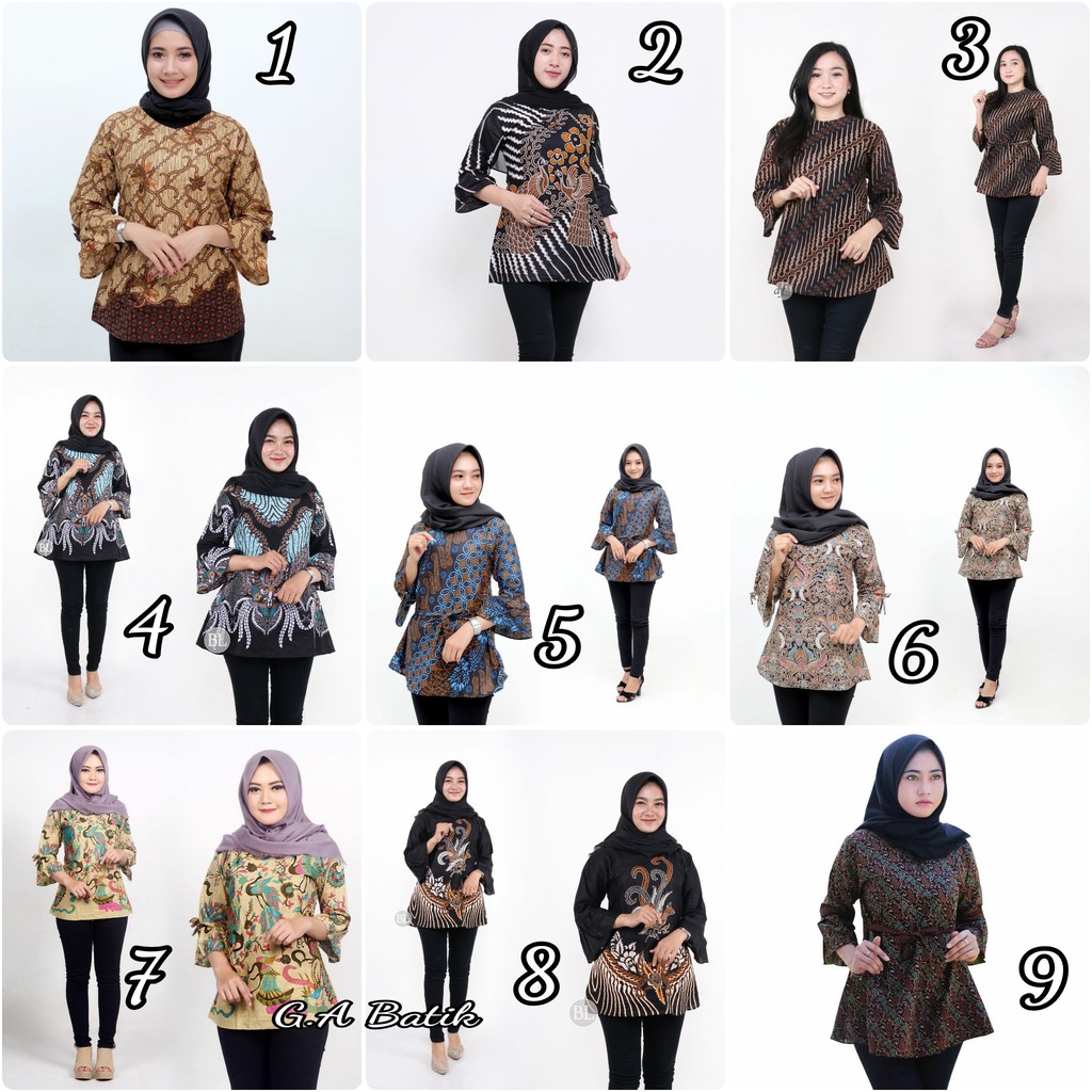 Batik Dolby Dolbi Dobby Doby Tenun Sutra Tulis Katun Atbm Baron Atasan Batik Wanita Sogan Srg308