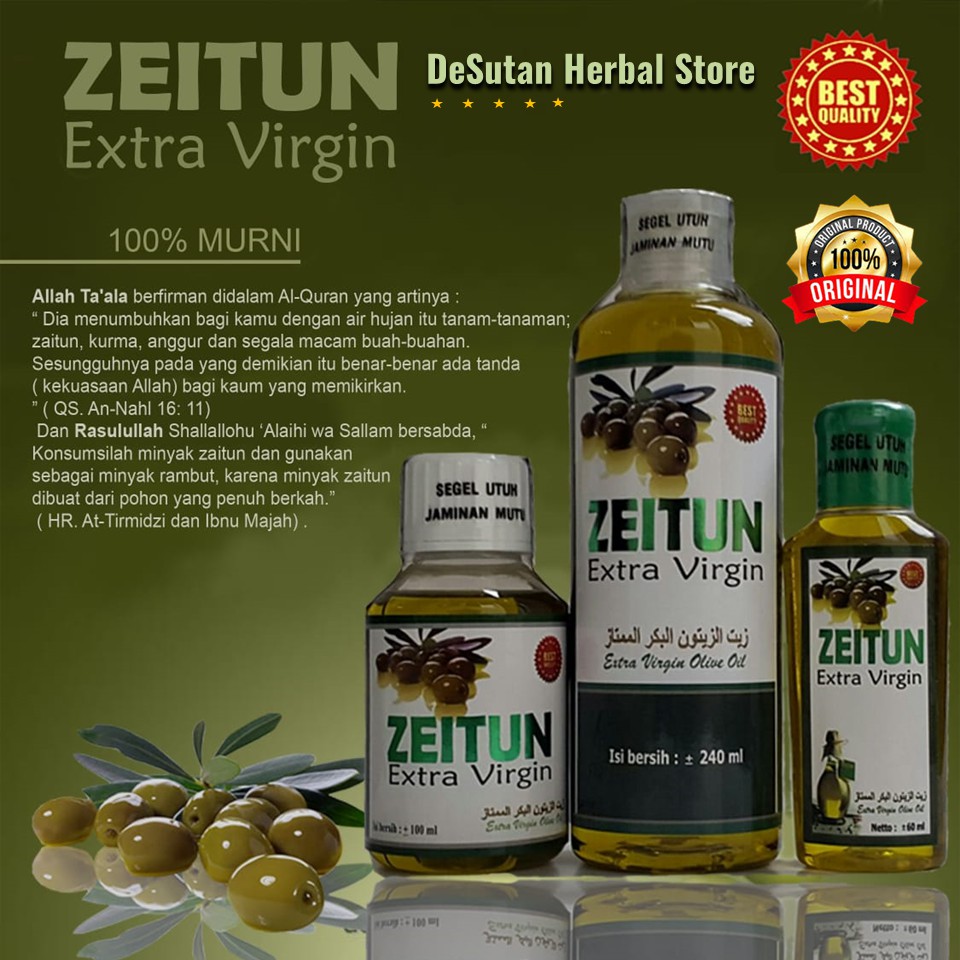 

Minyak Zaitun Extra Virgin Premium Zeitun Murni 100% Original Olive Oil