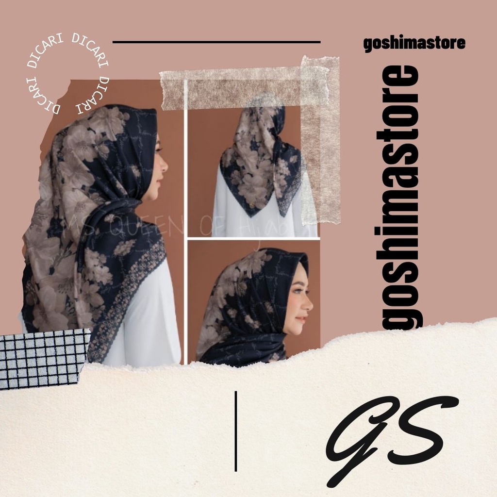 Goshimastore - Hijab Denay Segi Empat Lasercut Jilbab Voal Motif Size 115*115